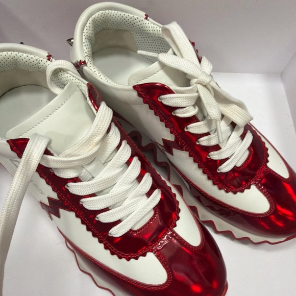 Christian Louboutin Red and White Sneakers - Picture 4 of 4